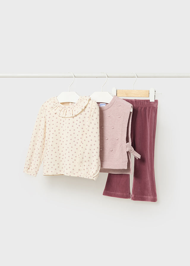 CONJUNTO MAYORAL 3PZ CHALECO HILO/PANT. NIÑA 2551