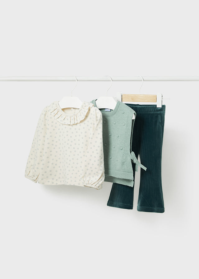 CONJUNTO MAYORAL 3PZ CHALECO HILO/PANT. NIÑA 2551