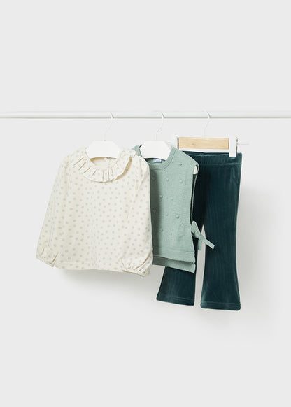 CONJUNTO MAYORAL 3PZ CHALECO HILO/PANT. NIÑA 2551