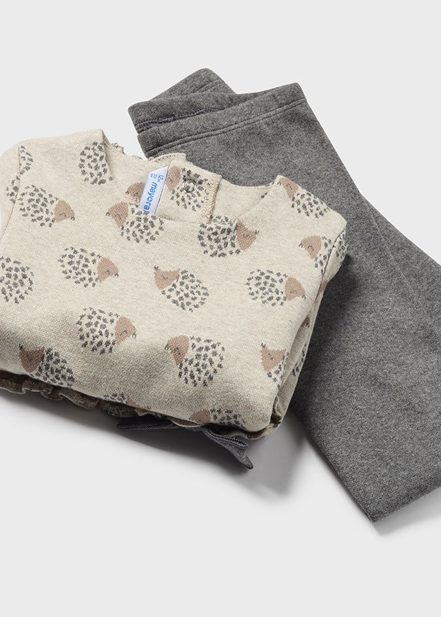 CONJUNTO MAYORAL FRANELA 3PZAS NIÑA2713(24M-36M)