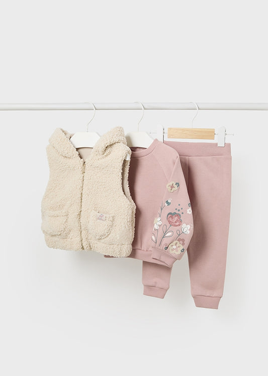 CONJUNTO MAYORAL FRANELA+CHALECO NIÑA 2826